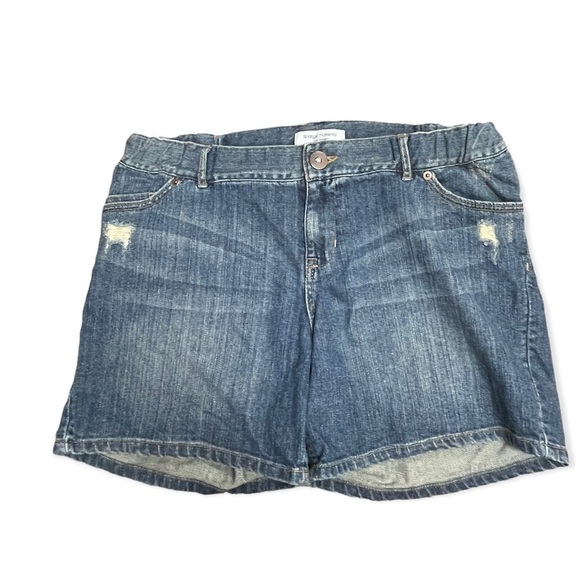 liz Lange Denim Maternity Shorts, Distressed, Medium - Picture 6 of 6